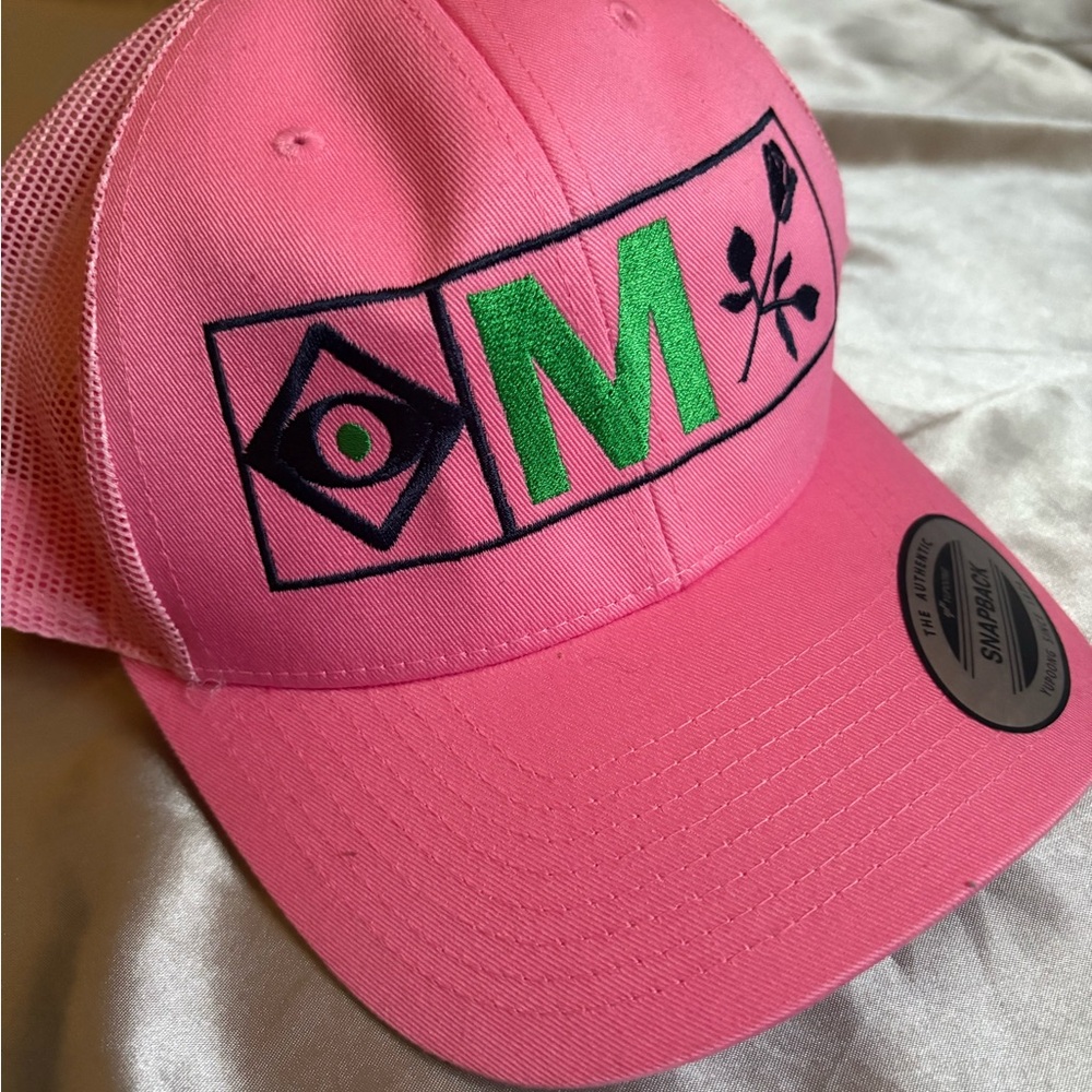 Stylish Pink Cap with Embroidered Design